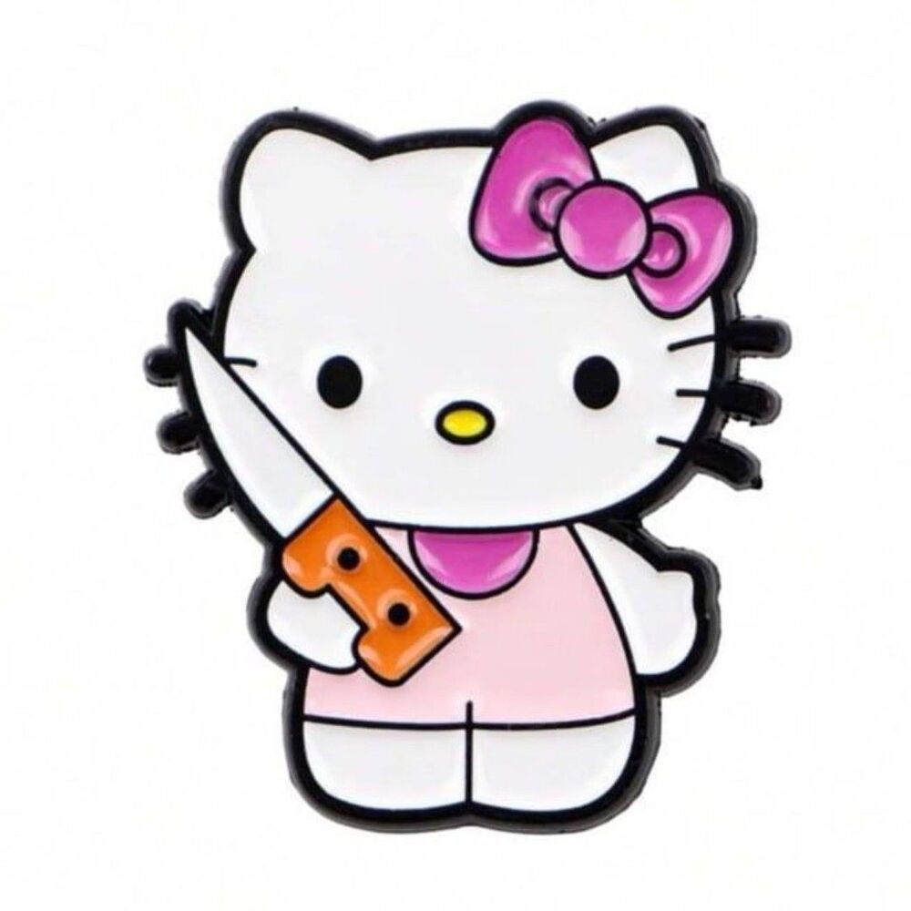 Hello Halloween Hello Kitty Summerween Pink Spooky Vibes Enamel Pin